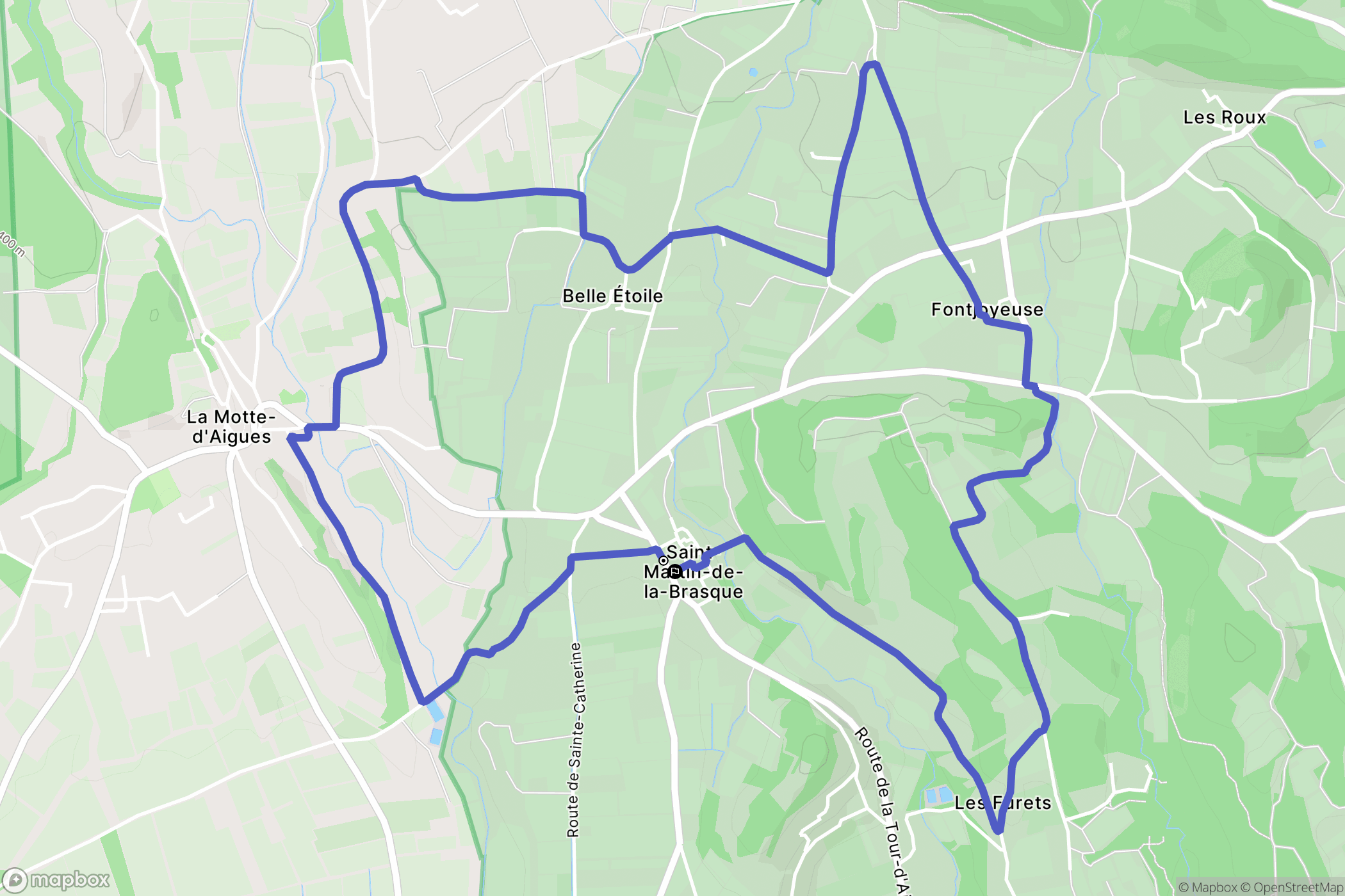 Saint-Martin-de-la-Brasque : carte du parcours de randonnée - France