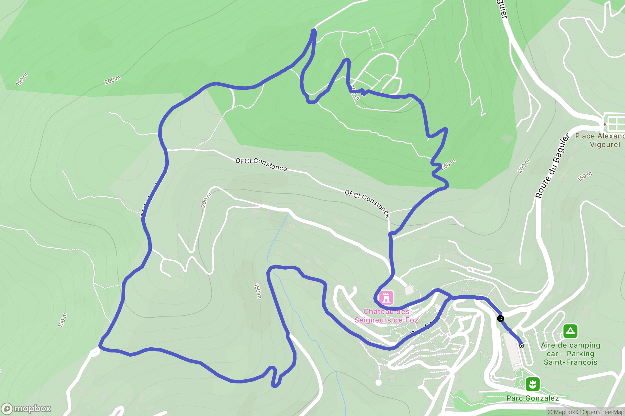 Bormes-les-Mimosas : carte du parcours de randonnée - France