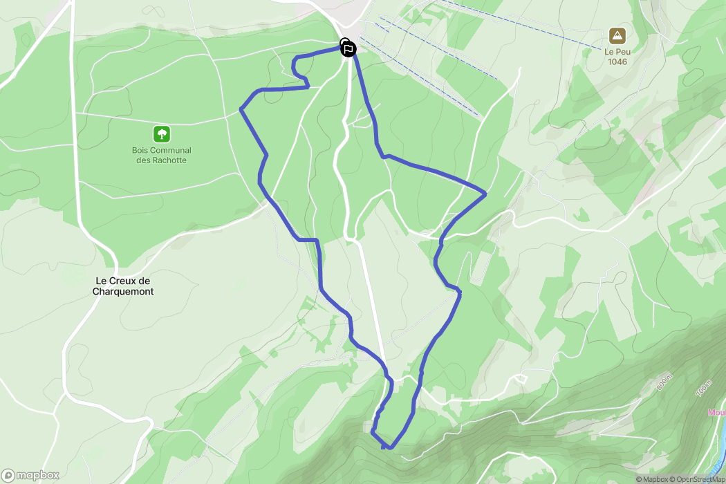 Charquemont : carte du parcours de randonnée - France