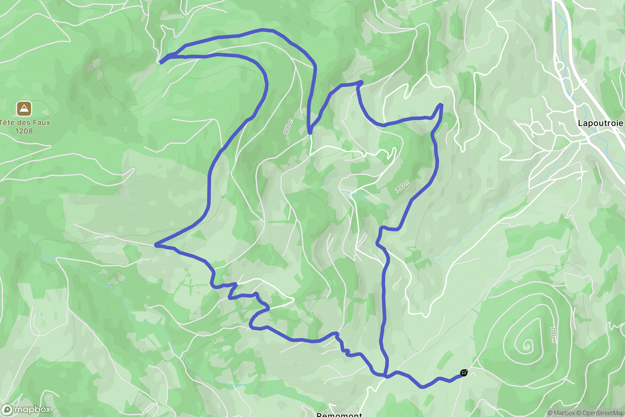 Orbey : carte du parcours de randonnée - France