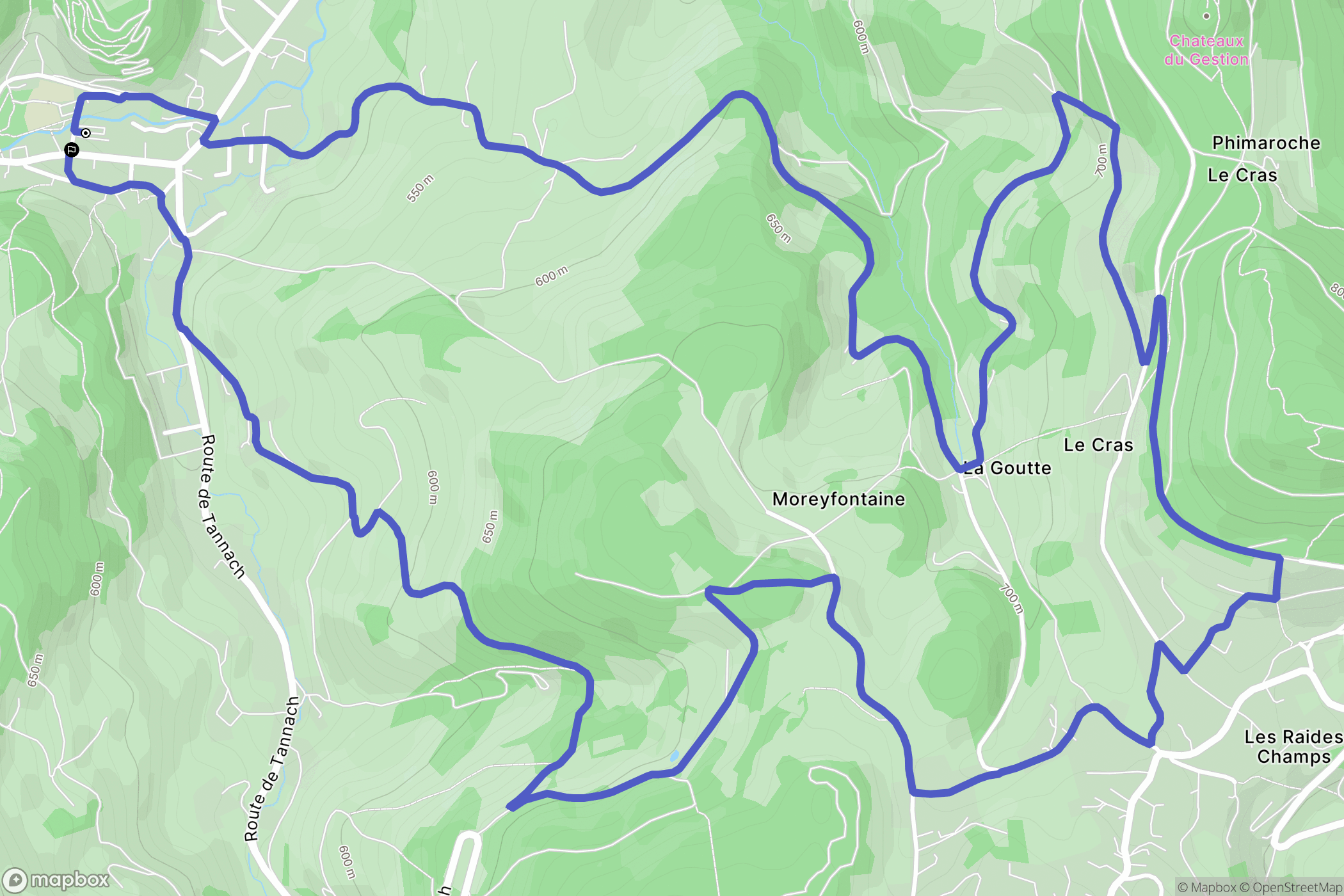 Orbey : carte du parcours de randonnée - France