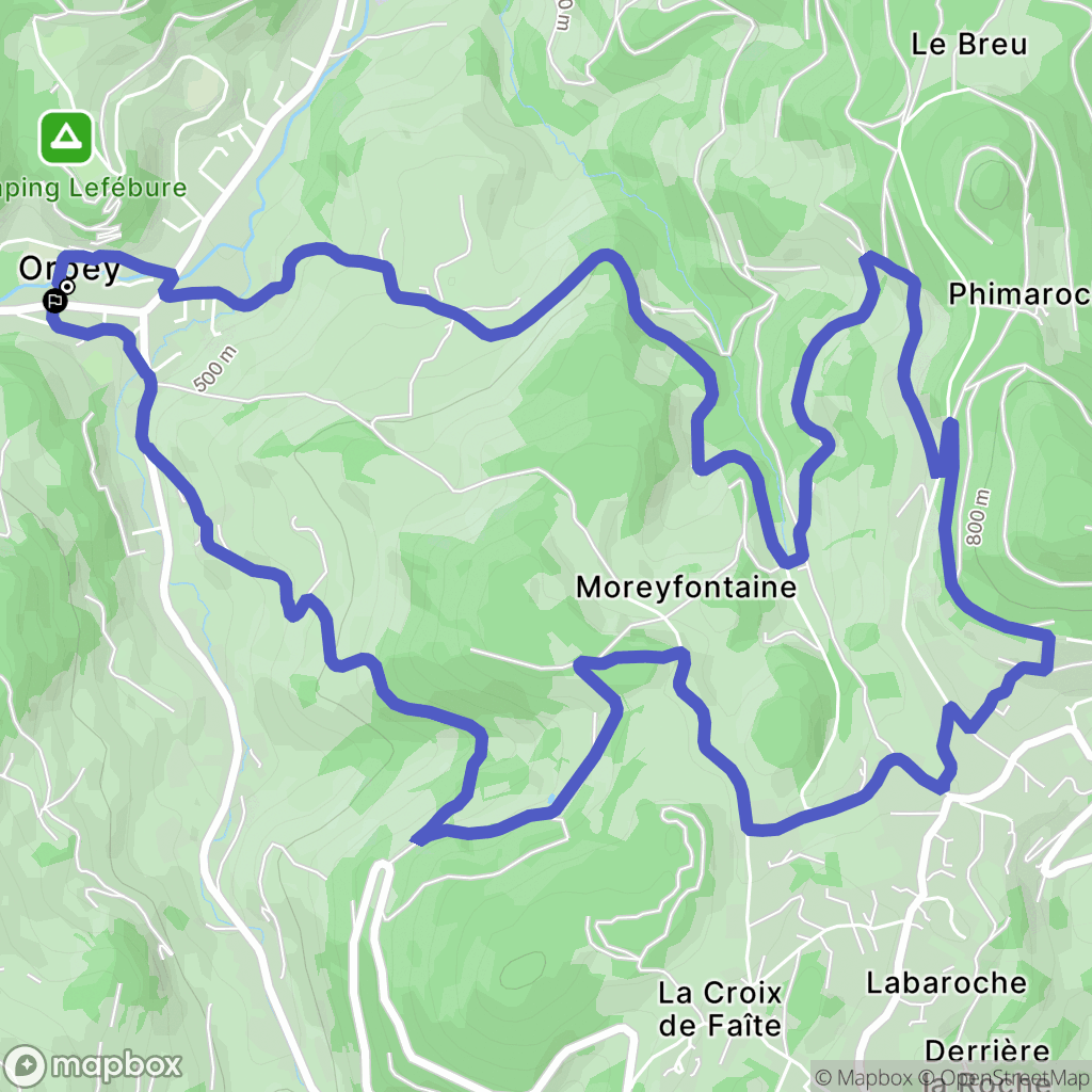 Orbey : carte du parcours de randonnée - France