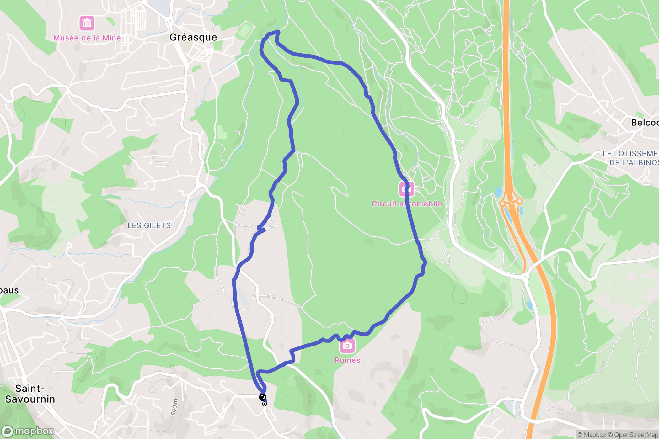 Saint-Savournin : carte du parcours de randonnée - France