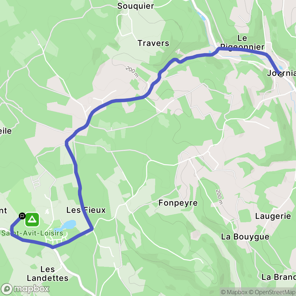 Journiac : carte du parcours de randonnée - France