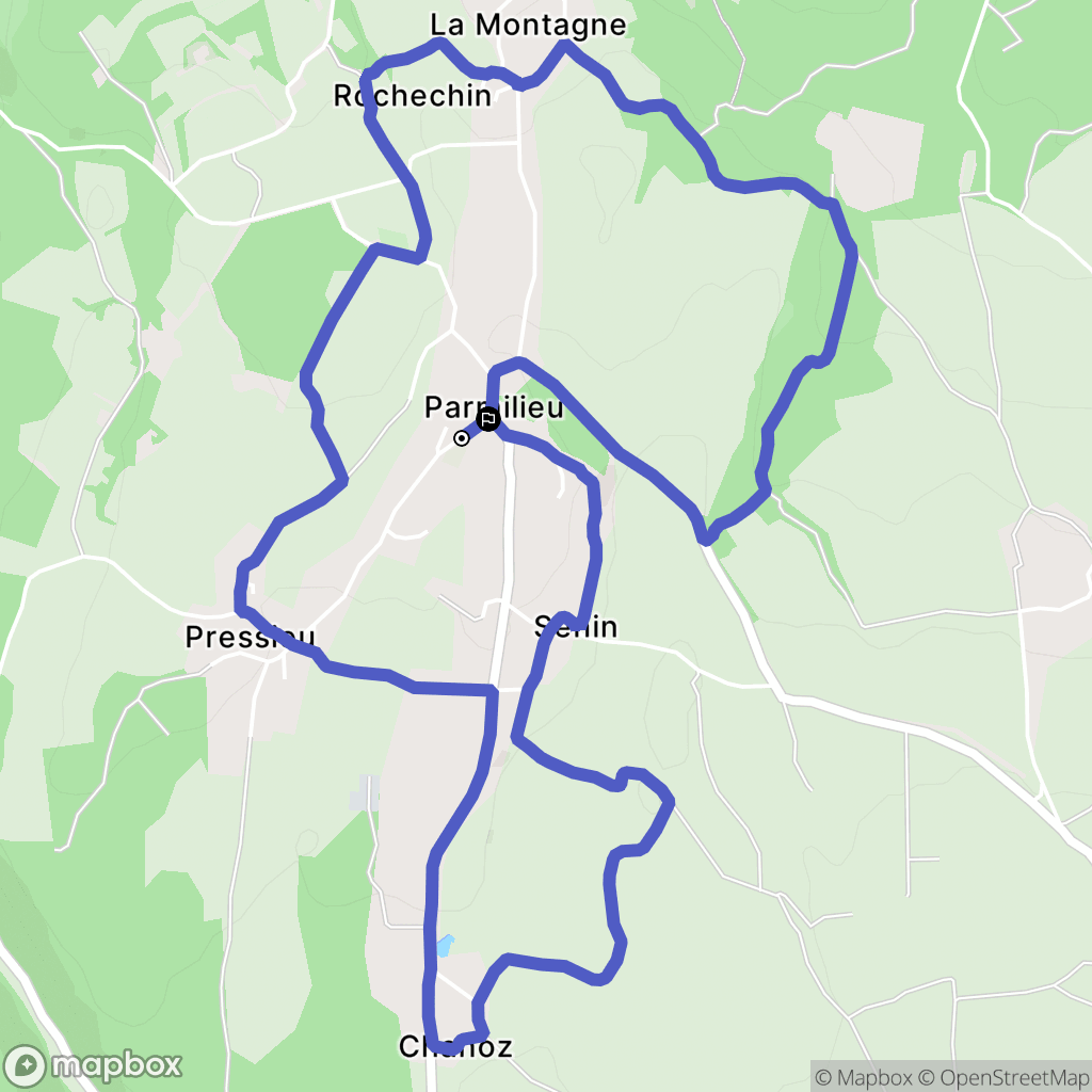 Parmilieu : carte du parcours de randonnée - France
