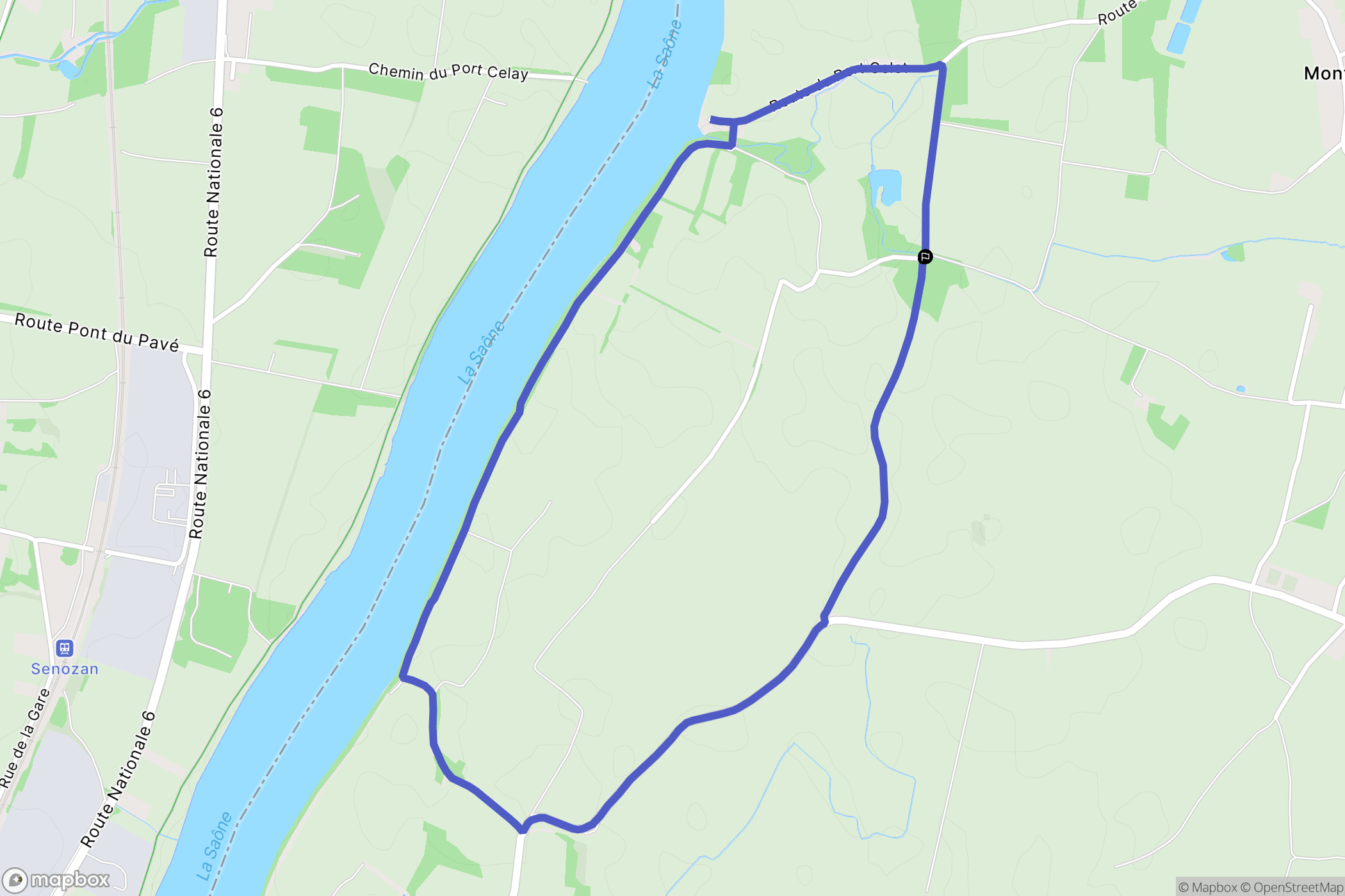 Boz : carte du parcours de randonnée - France