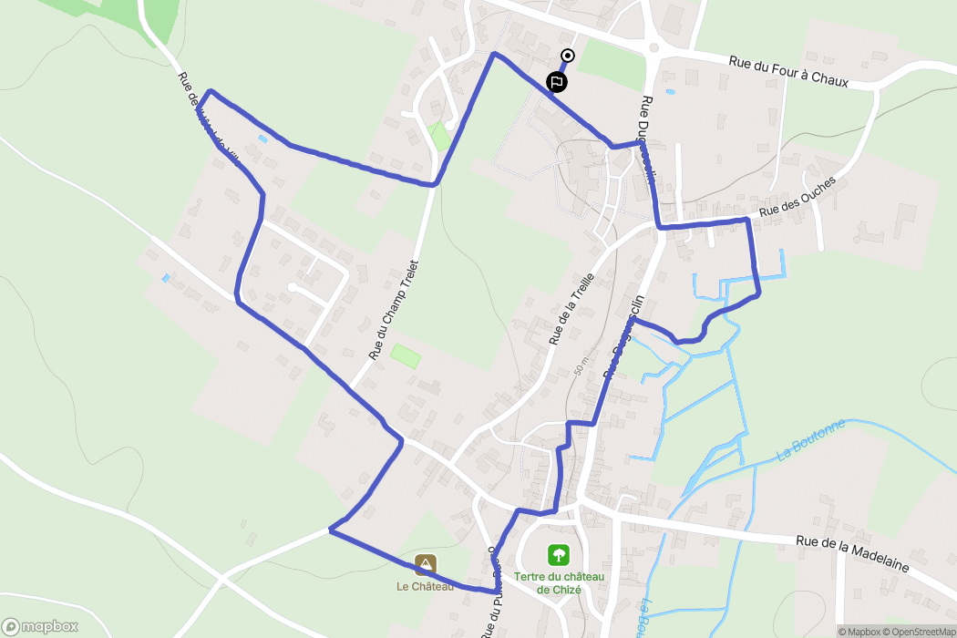 Chizé : carte du parcours de randonnée - France