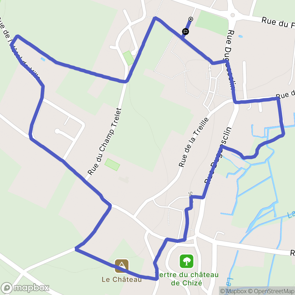 Chizé : carte du parcours de randonnée - France