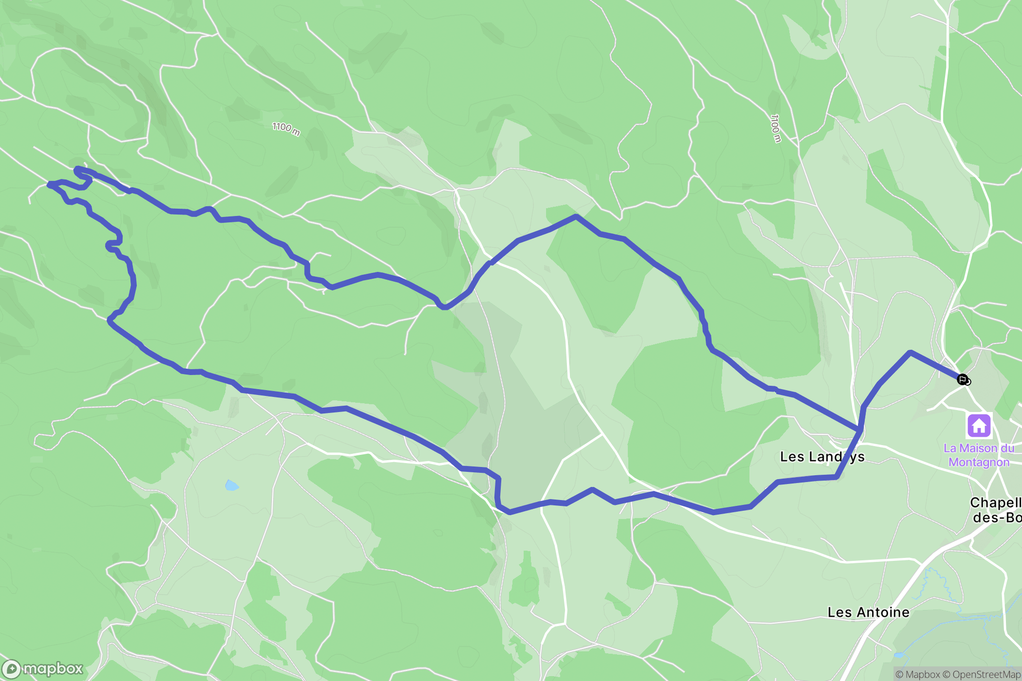 Chapelle-des-Bois : carte du parcours de randonnée - France
