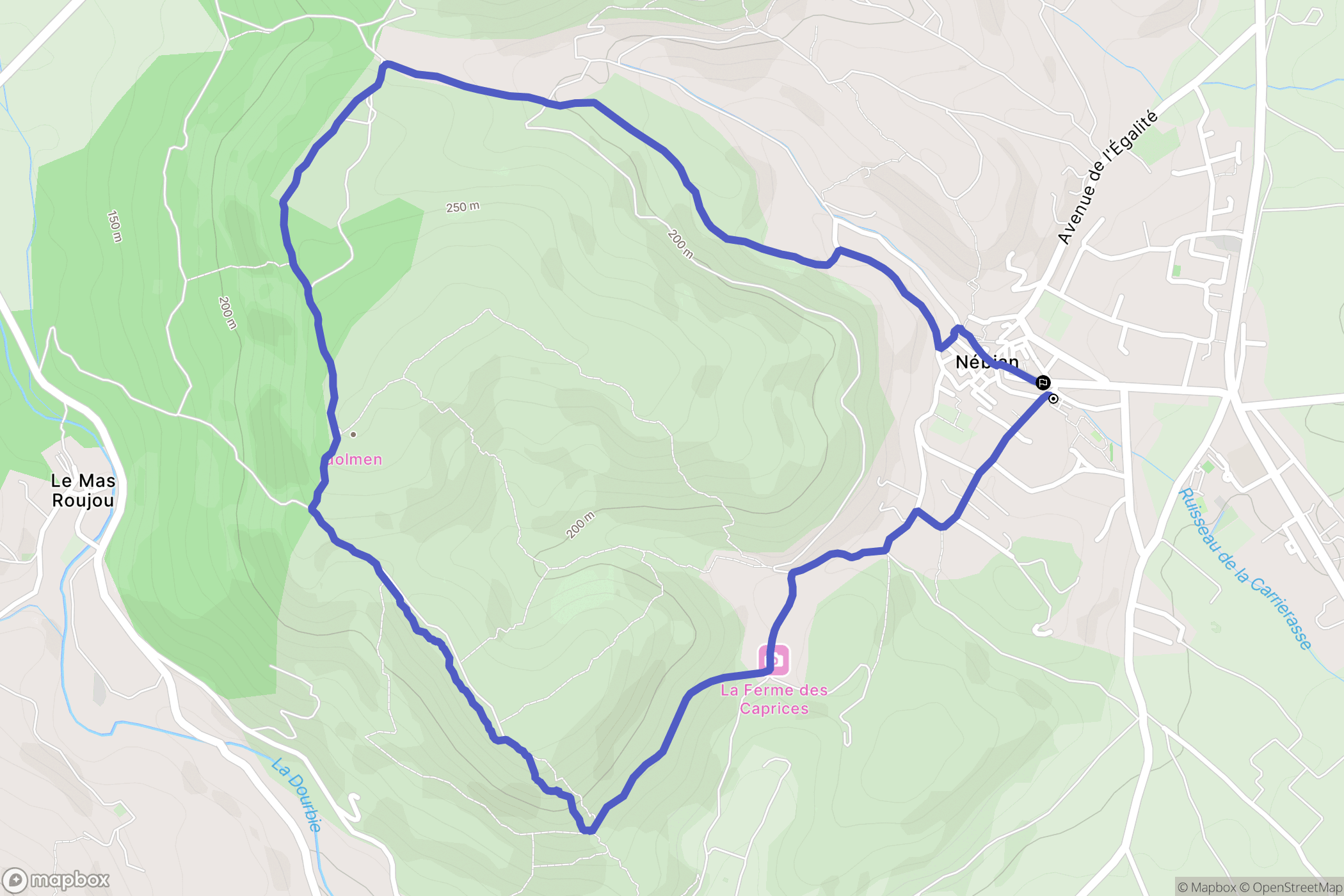 Nébian: routekaart voor buitenactiviteiten - France