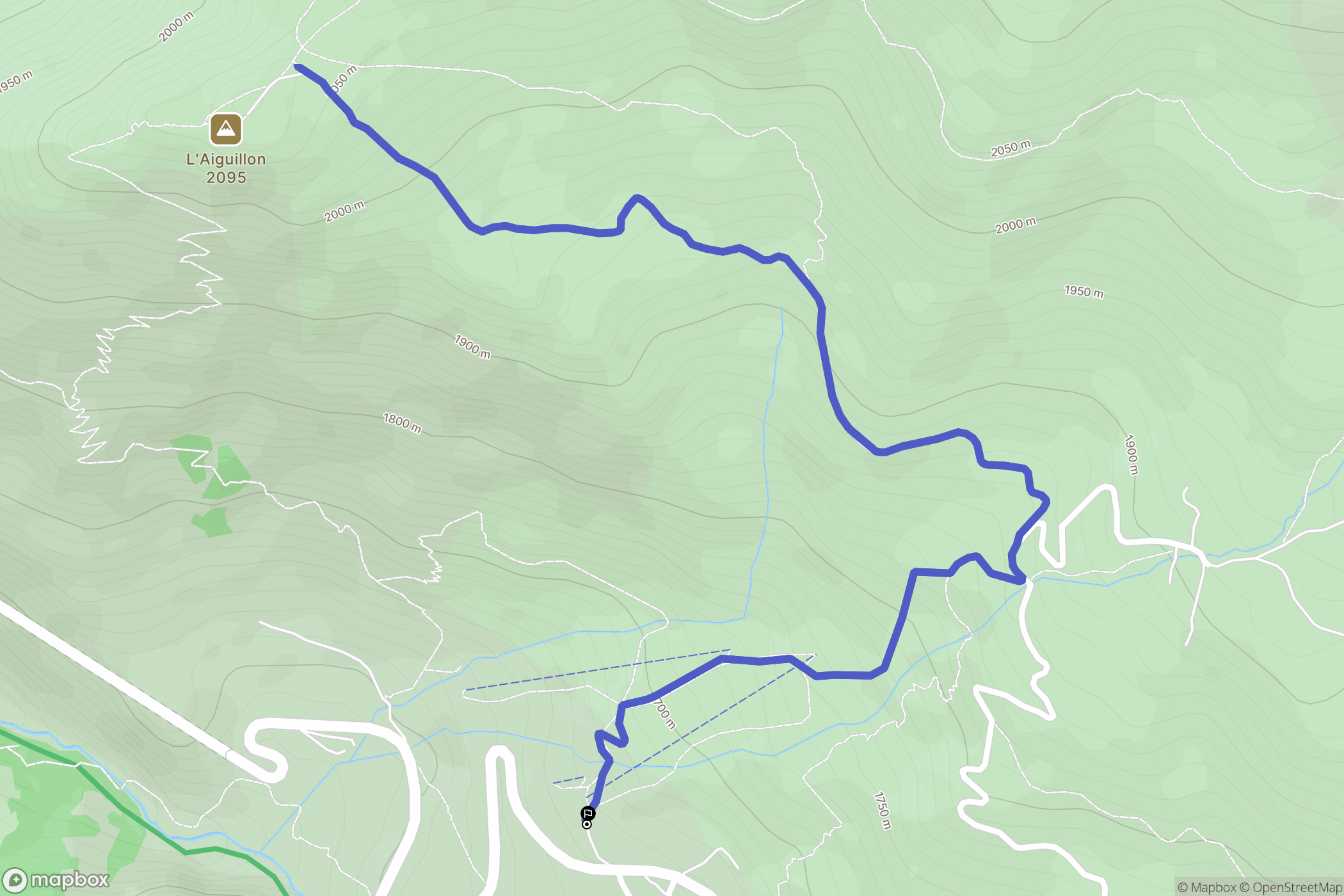 Villar-d'Arêne : carte du parcours de randonnée - France