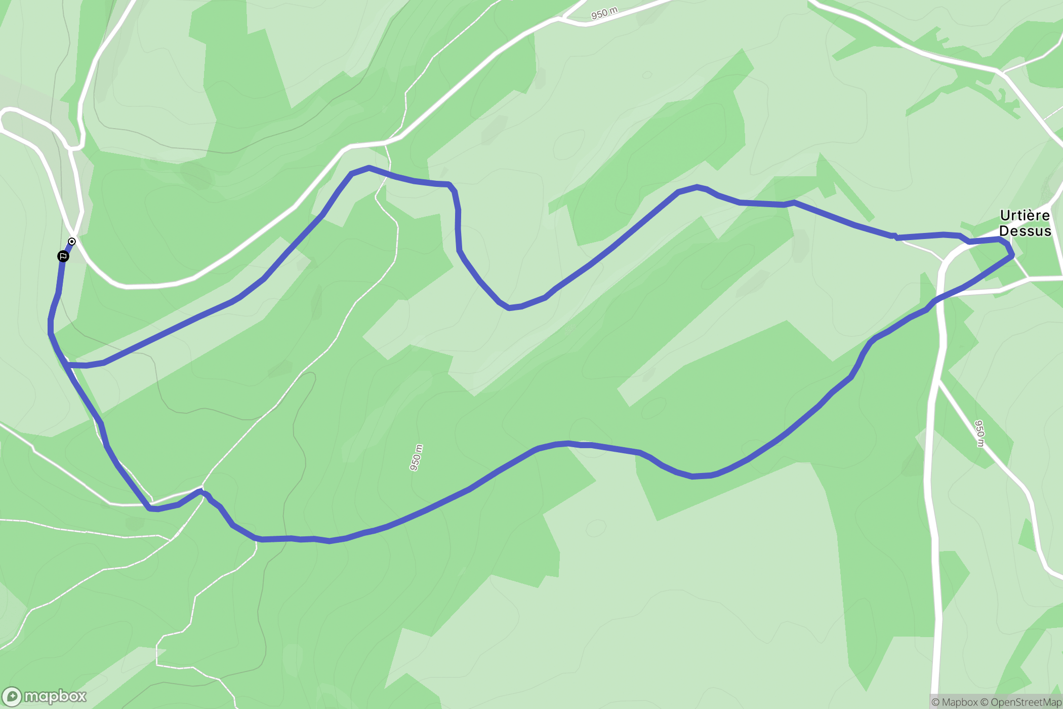 Belfays : carte du parcours de randonnée - France