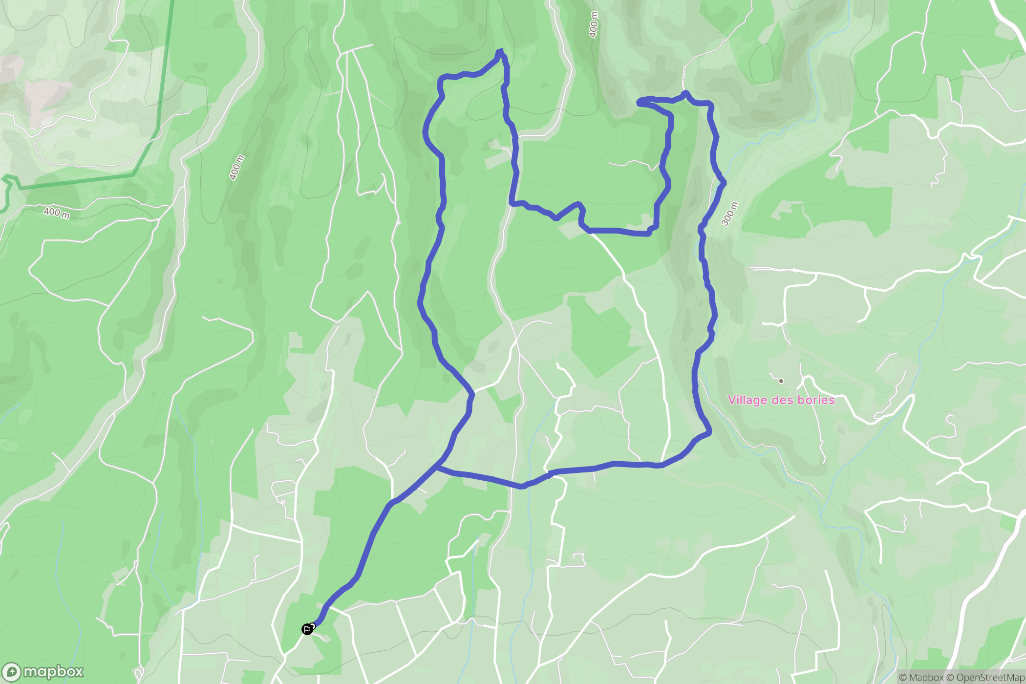 Cabrières-d'Avignon : carte du parcours de randonnée - France