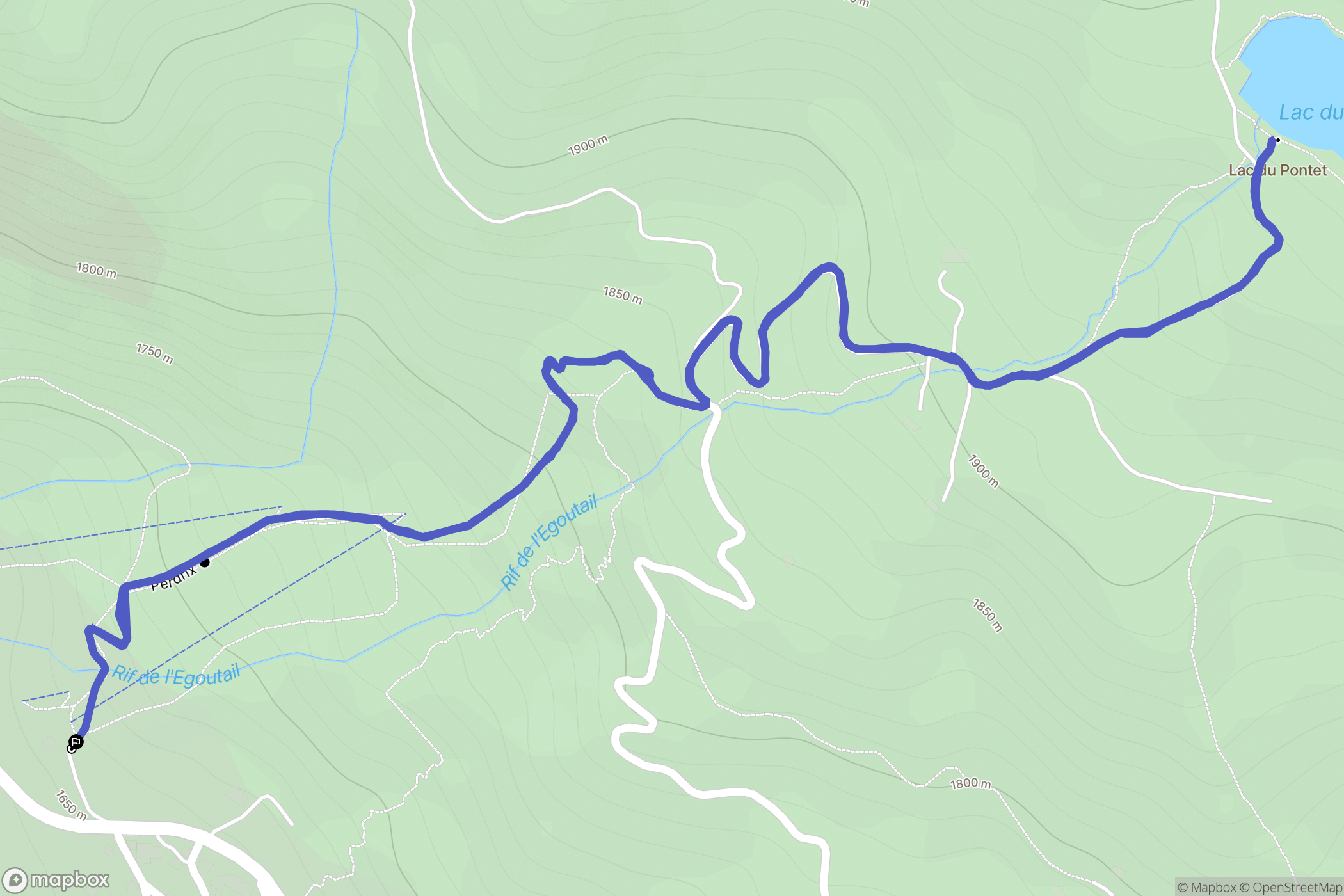 Villar-d'Arêne : carte du parcours de randonnée - France