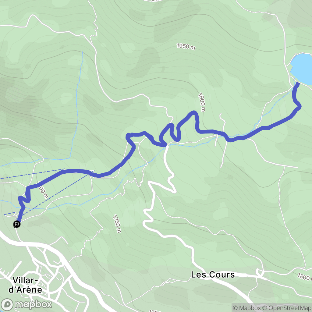 Villar-d'Arêne : carte du parcours de randonnée - France