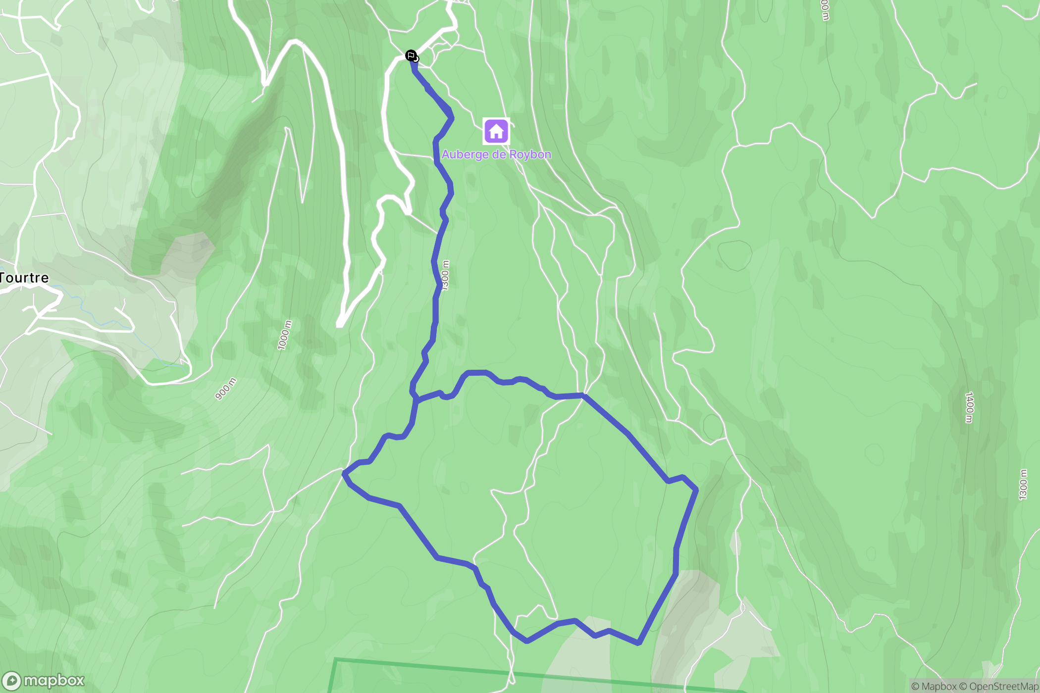 Saint-Martin-en-Vercors : carte du parcours de randonnée - France