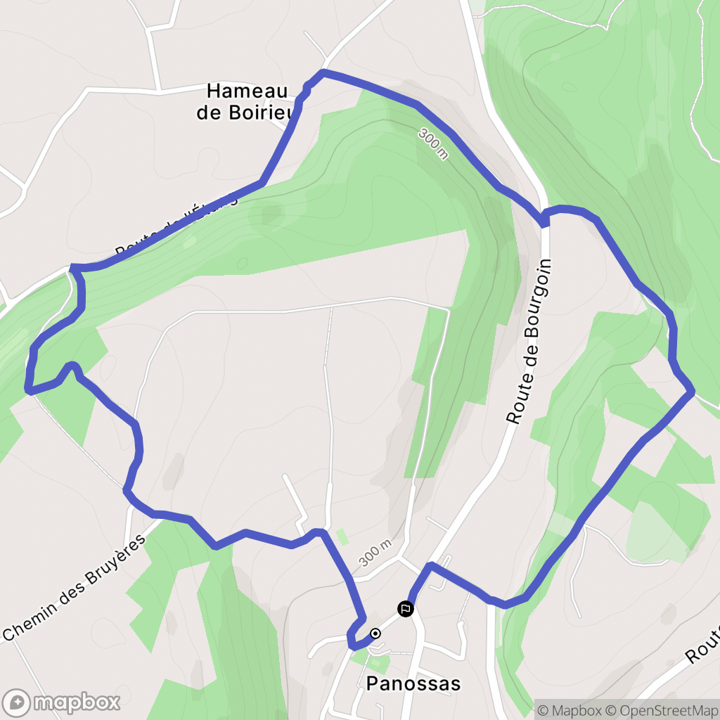 Panossas : carte du parcours de randonnée - France
