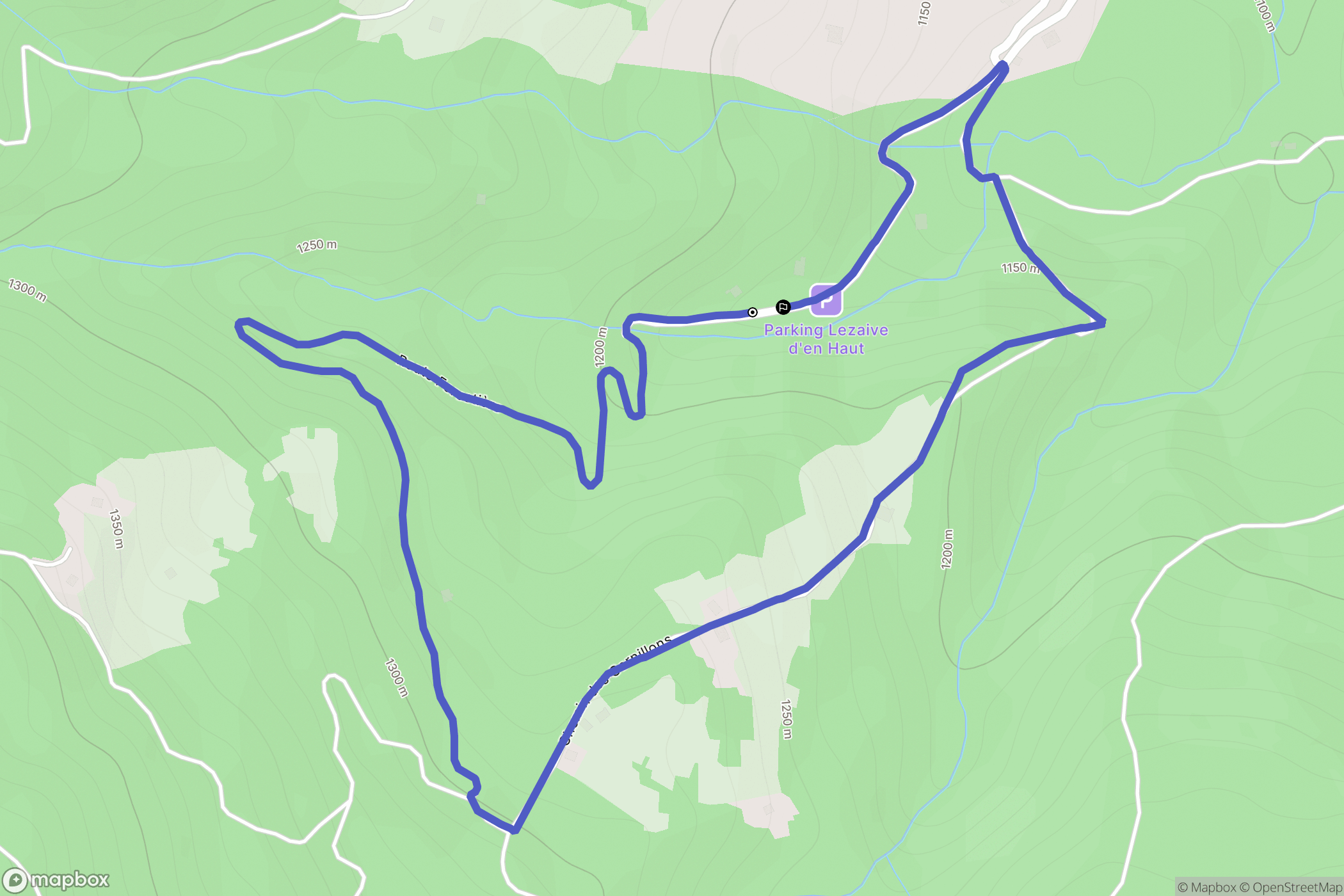 Cordon : carte du parcours de randonnée - France
