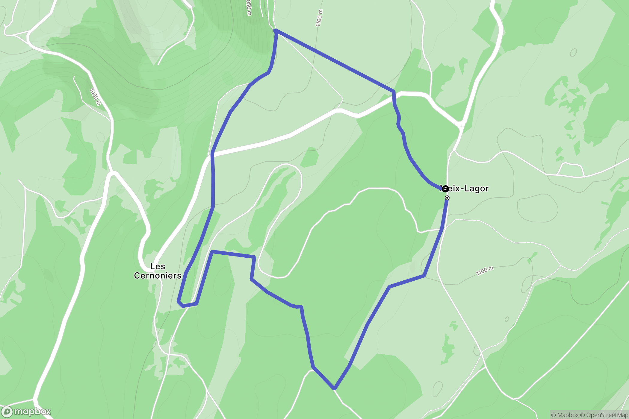 Montlebon : carte du parcours de randonnée - France