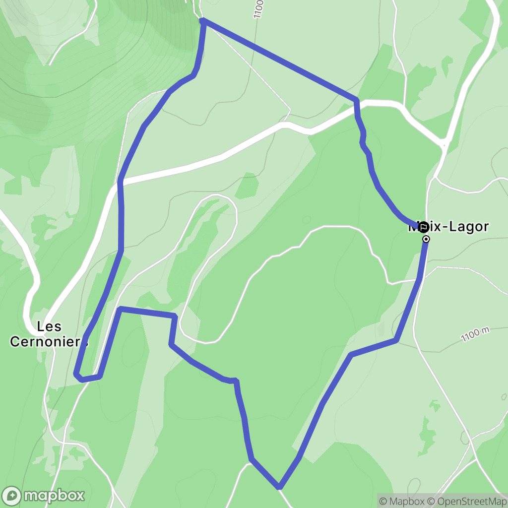 Montlebon : carte du parcours de randonnée - France