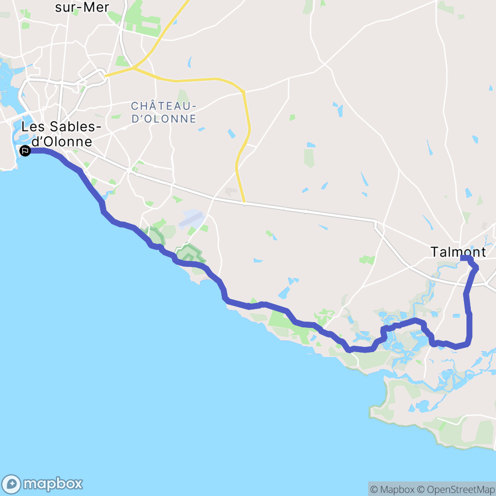 Les Sables-d'Olonne : carte du parcours de randonnée - France