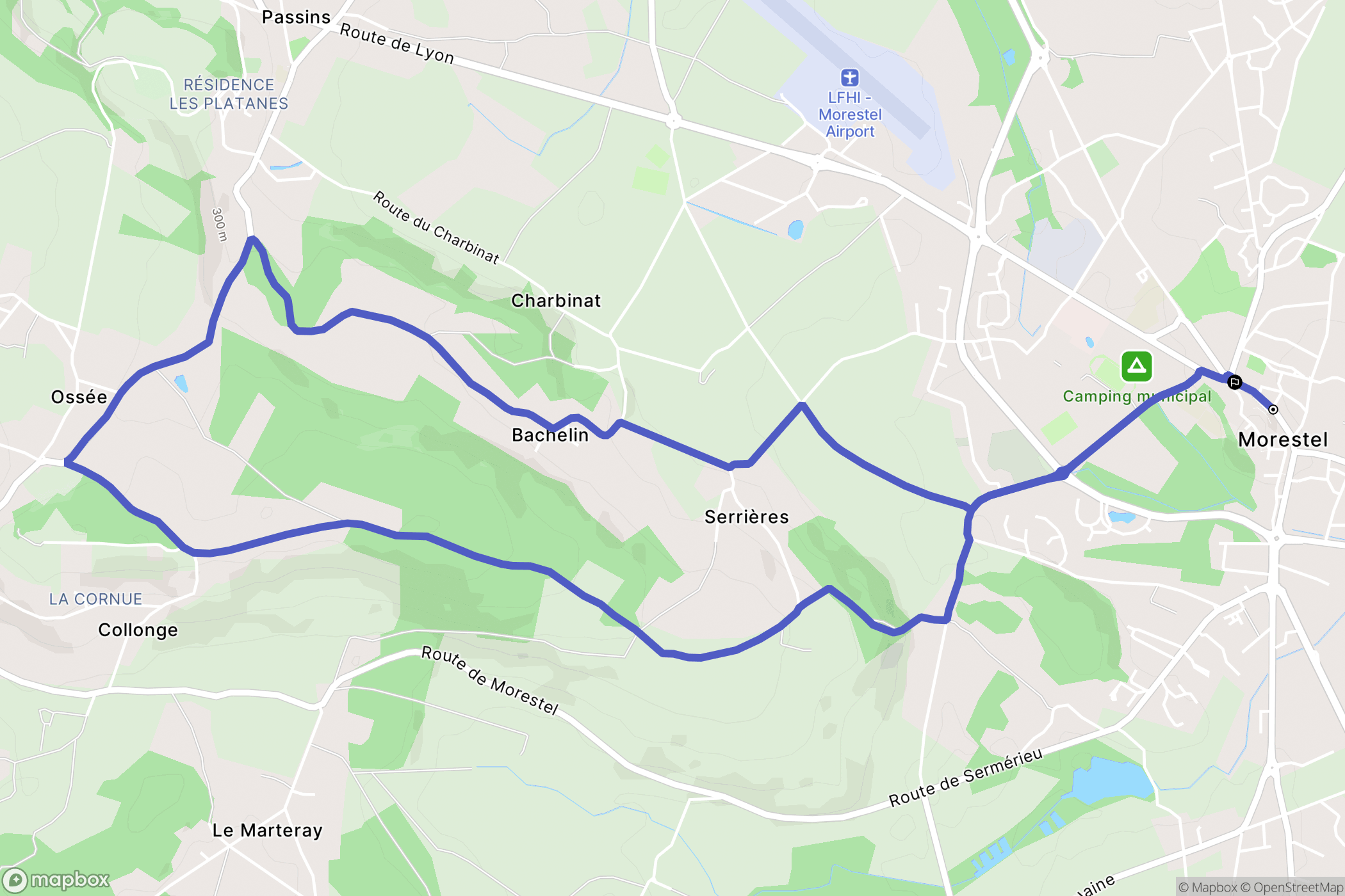 Morestel : carte du parcours de randonnée - France