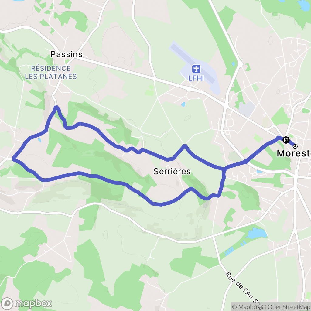 Morestel : carte du parcours de randonnée - France