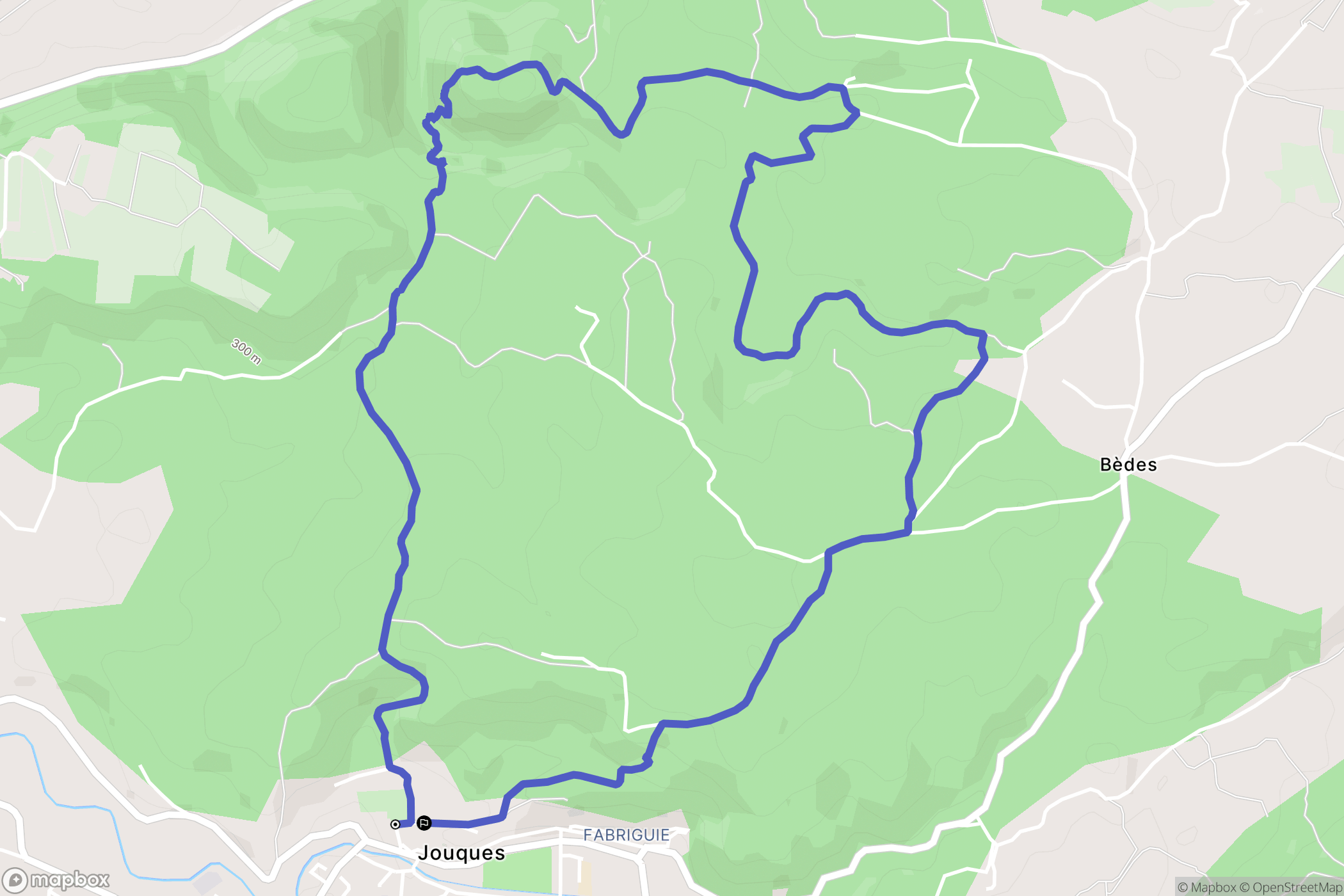 Jouques : carte du parcours de randonnée - France
