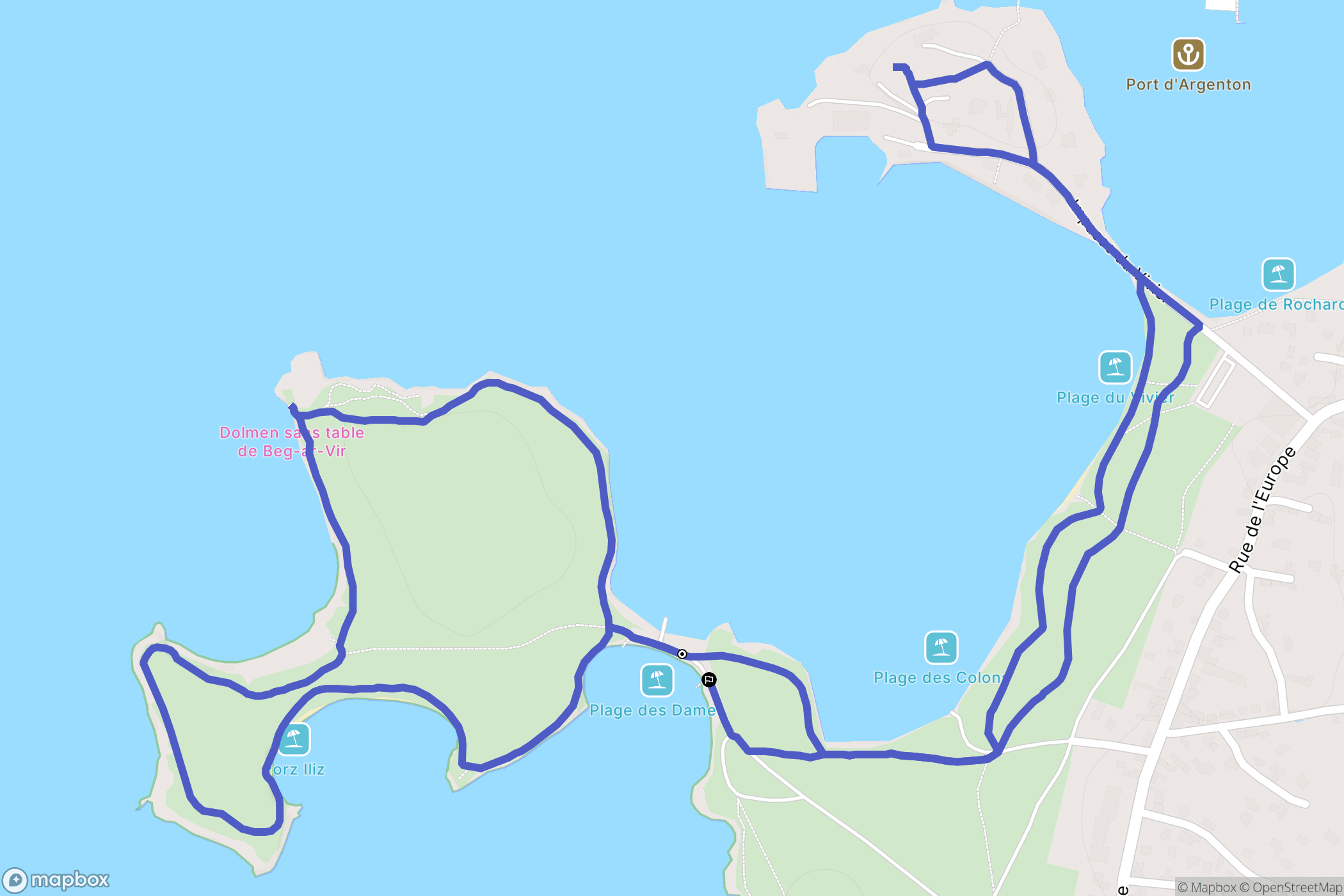 Porspoder : carte du parcours de randonnée - France