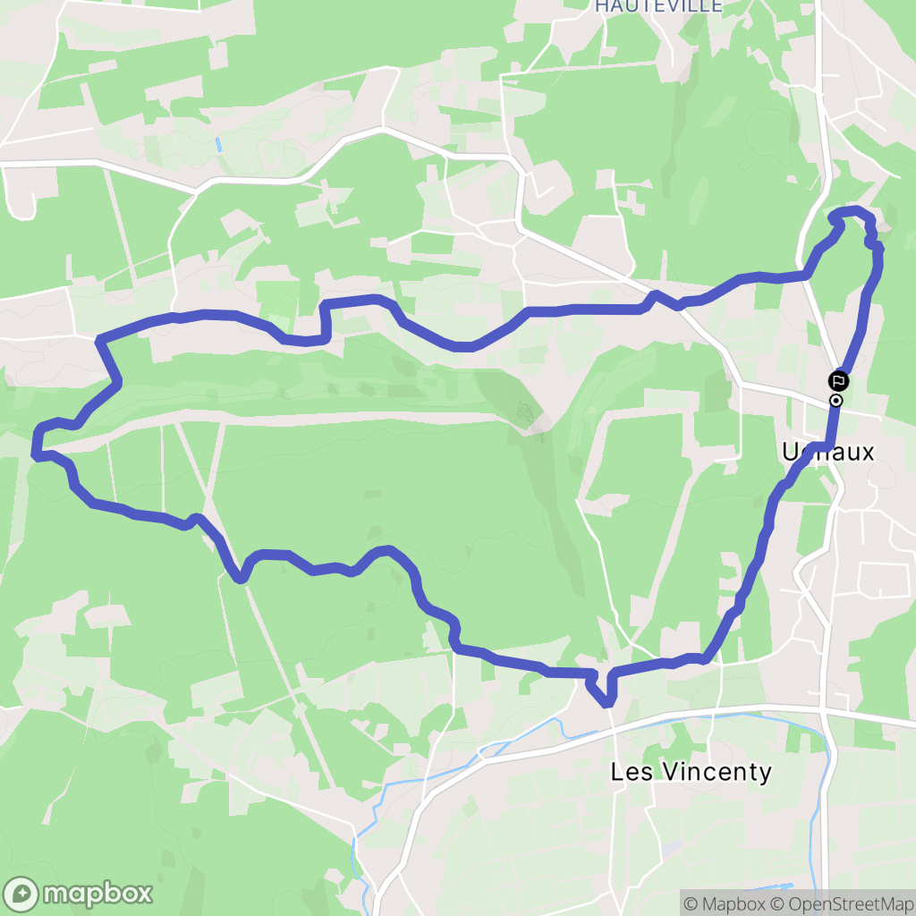 Uchaux : carte du parcours de randonnée - France