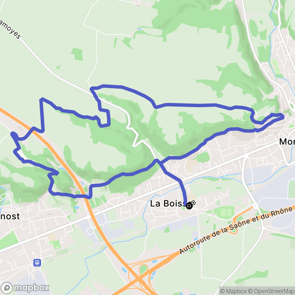 La Boisse : carte du parcours de randonnée - France