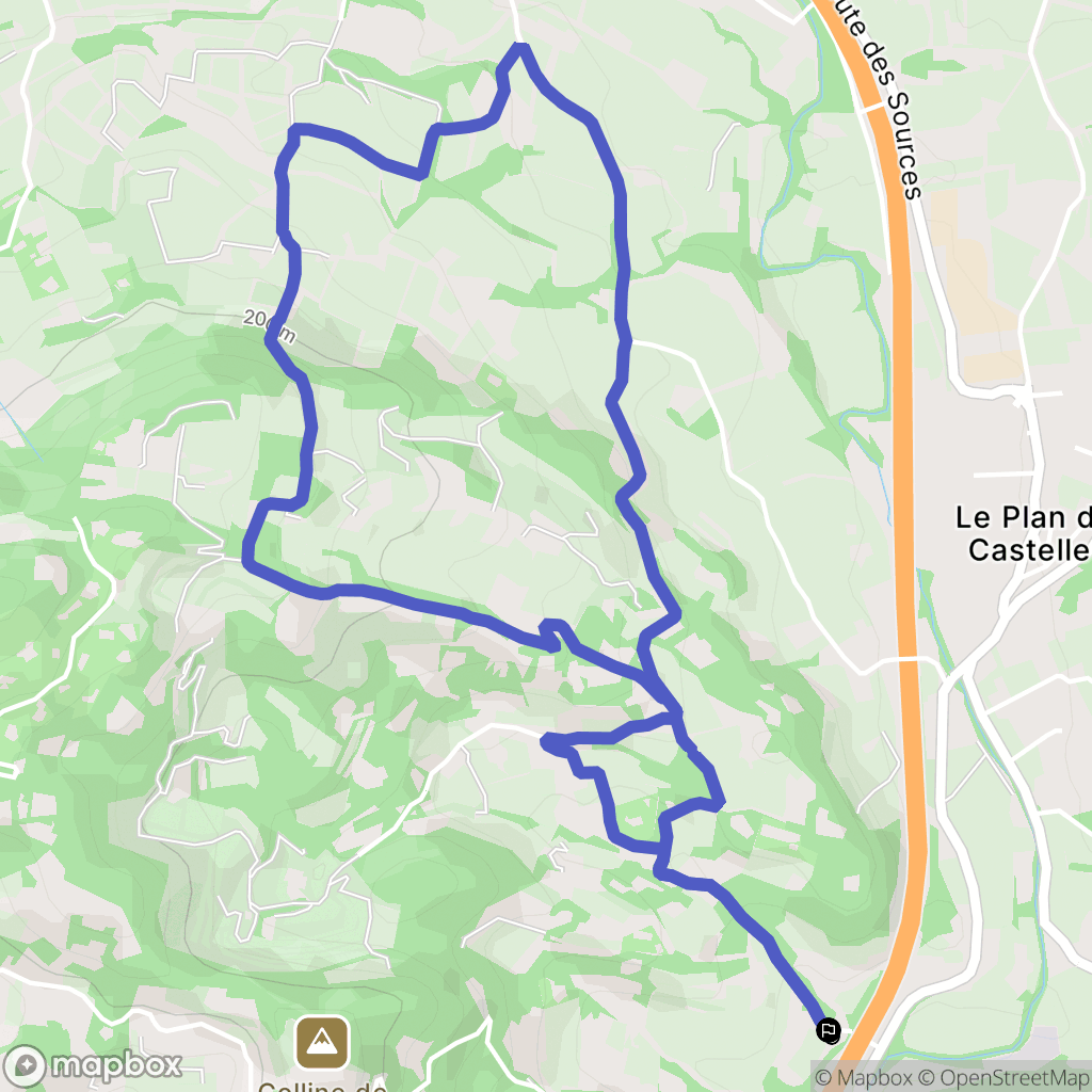 La Cadière-d'Azur : carte du parcours de randonnée - France