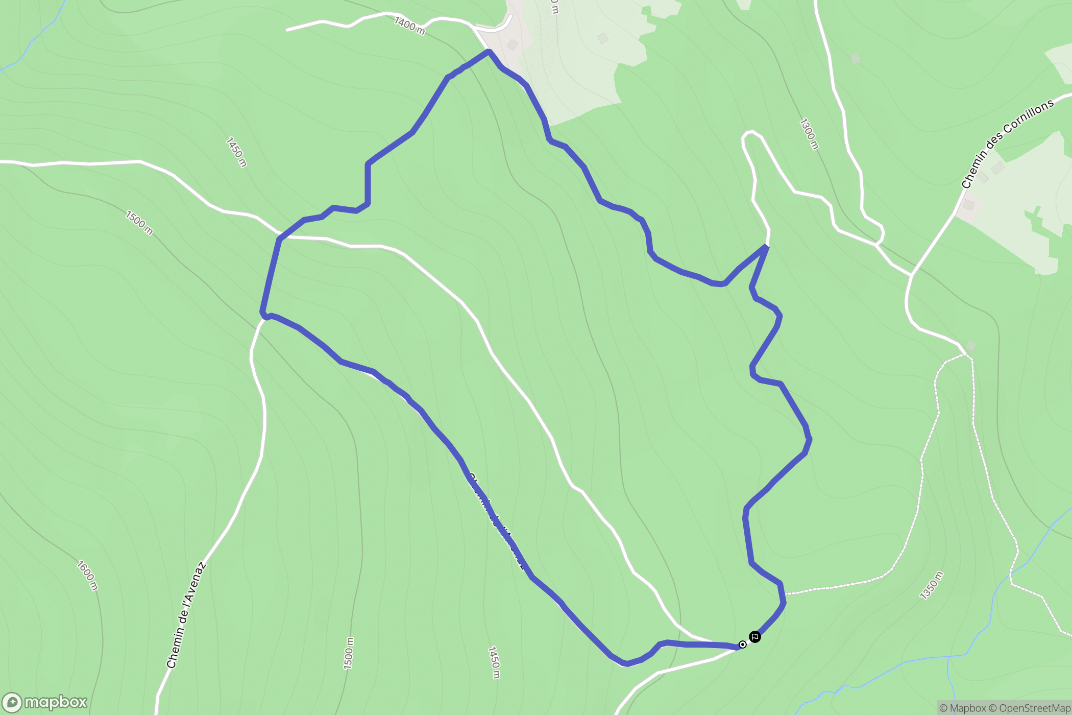 Cordon : carte du parcours de randonnée - France
