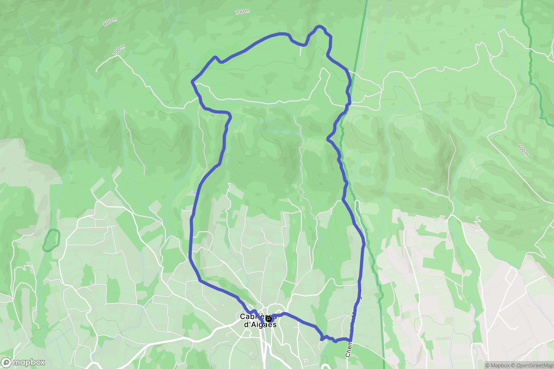 Cabrières-d'Aigues : carte du parcours de randonnée - France