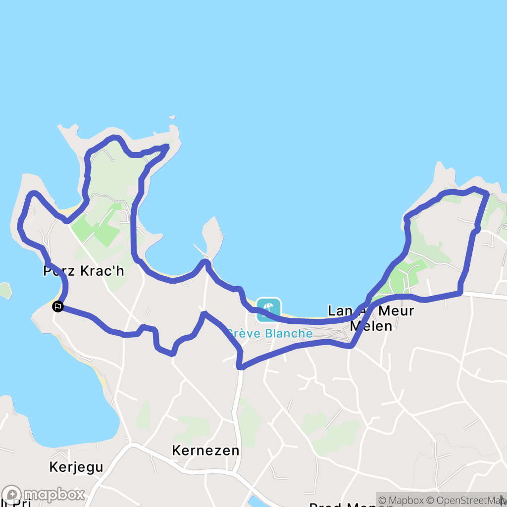 Plouguerneau : carte du parcours de randonnée - France