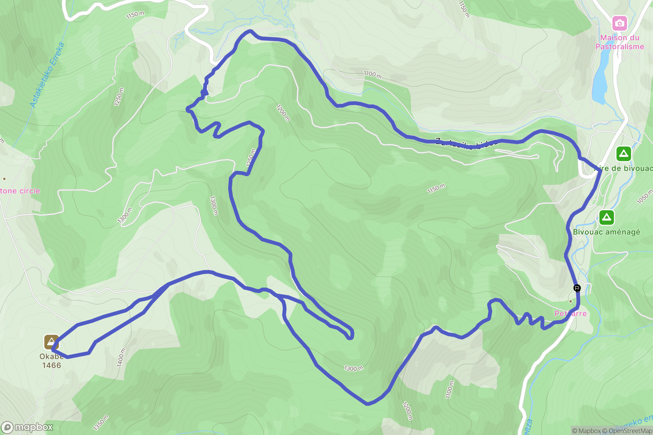 Lecumberry : carte du parcours de randonnée - France