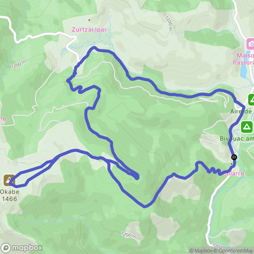 Lecumberry : carte du parcours de randonnée - France
