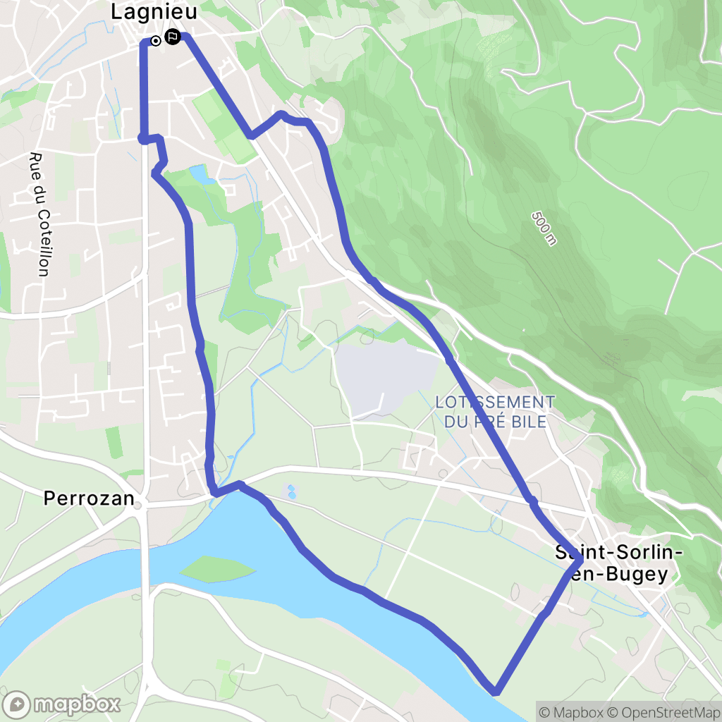 Lagnieu : carte du parcours de randonnée - France