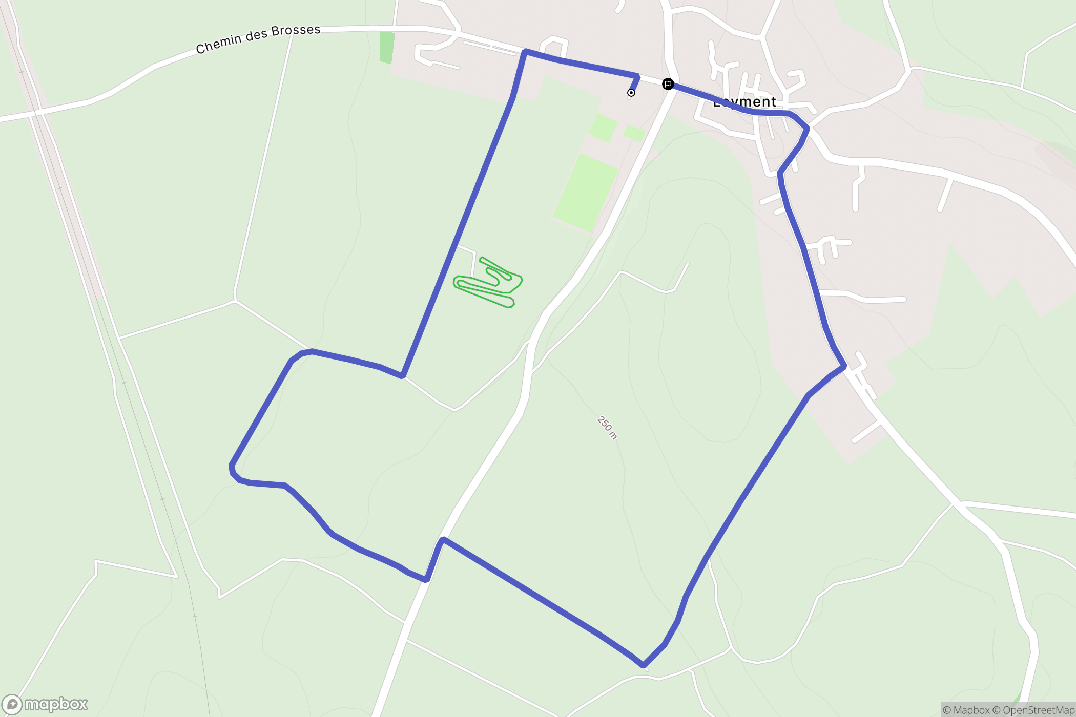 Leyment : carte du parcours de randonnée - France