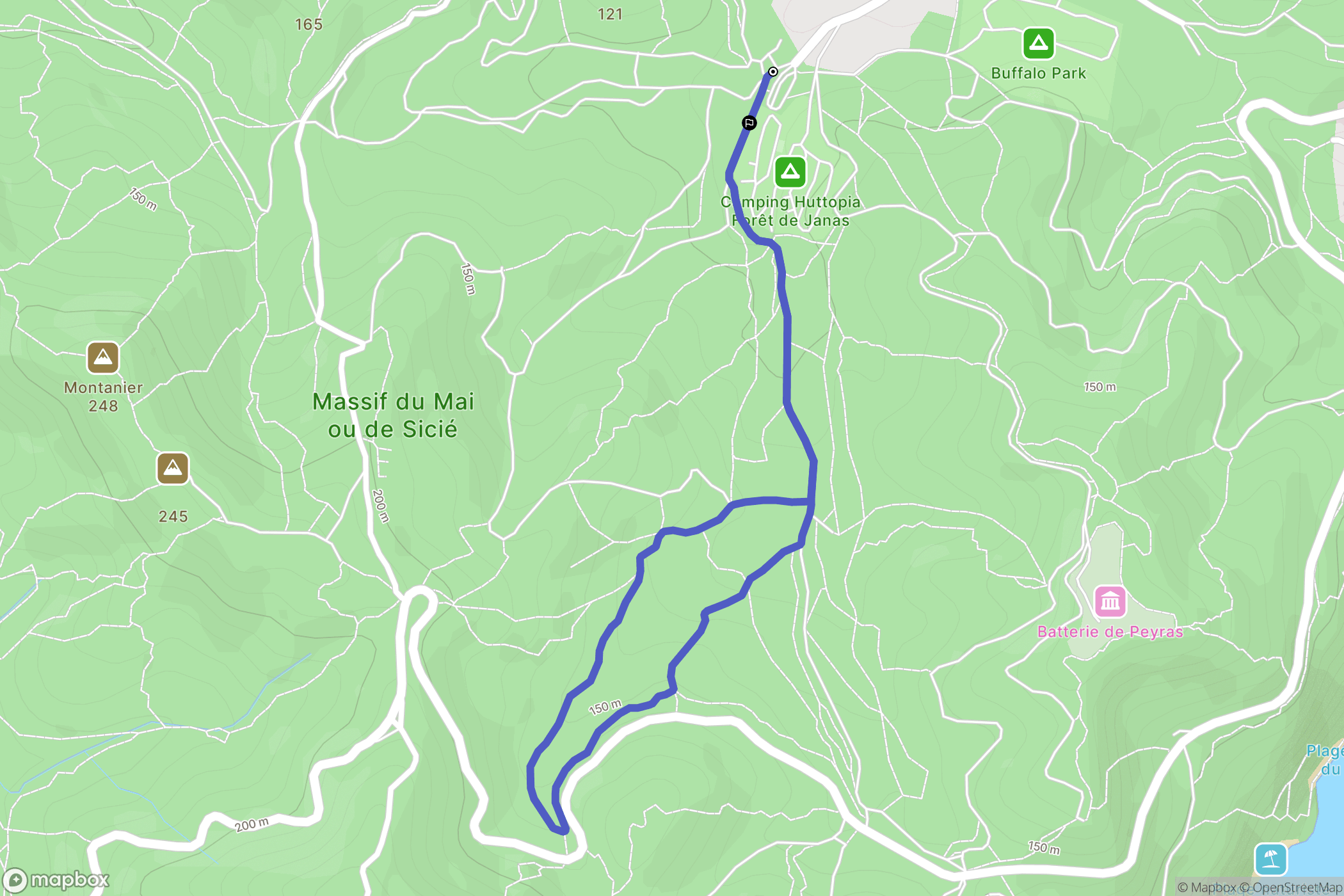 La Seyne-sur-Mer : carte du parcours de randonnée - France