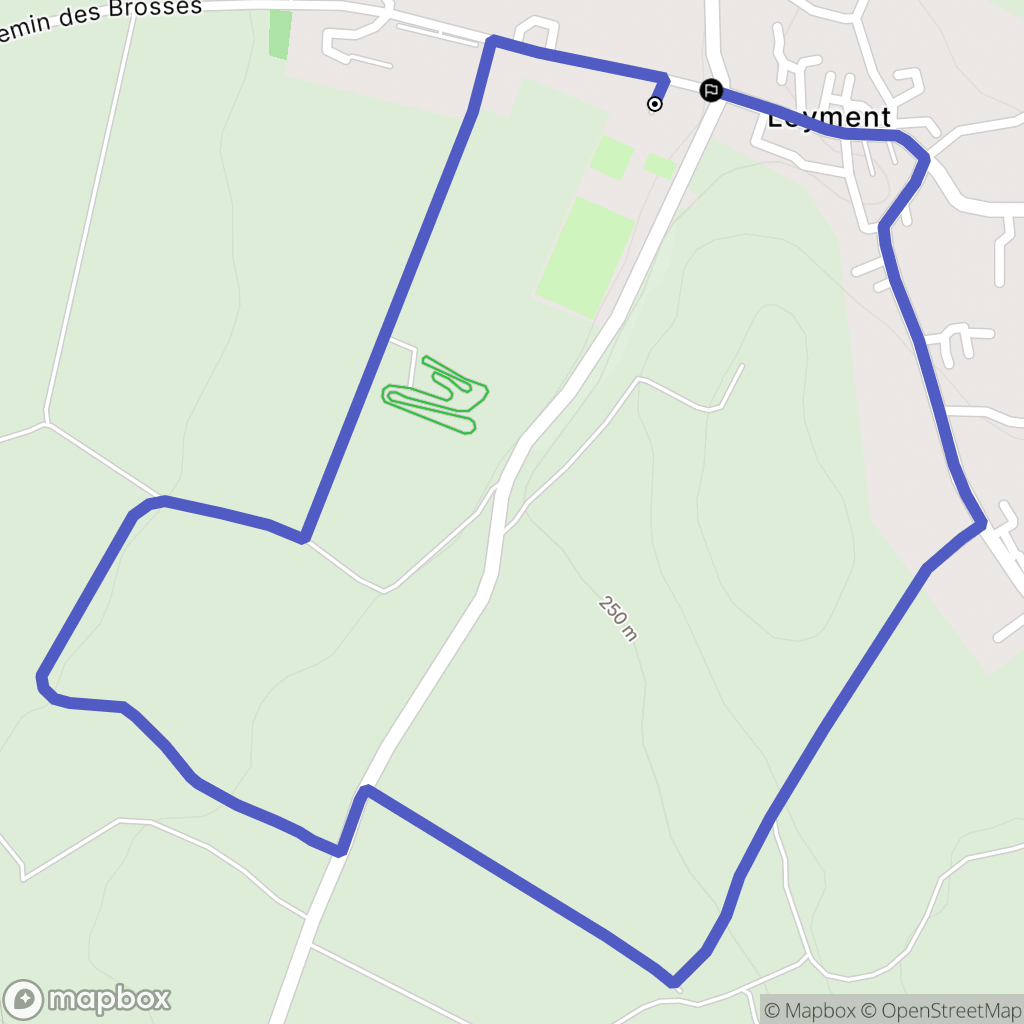 Leyment : carte du parcours de randonnée - France