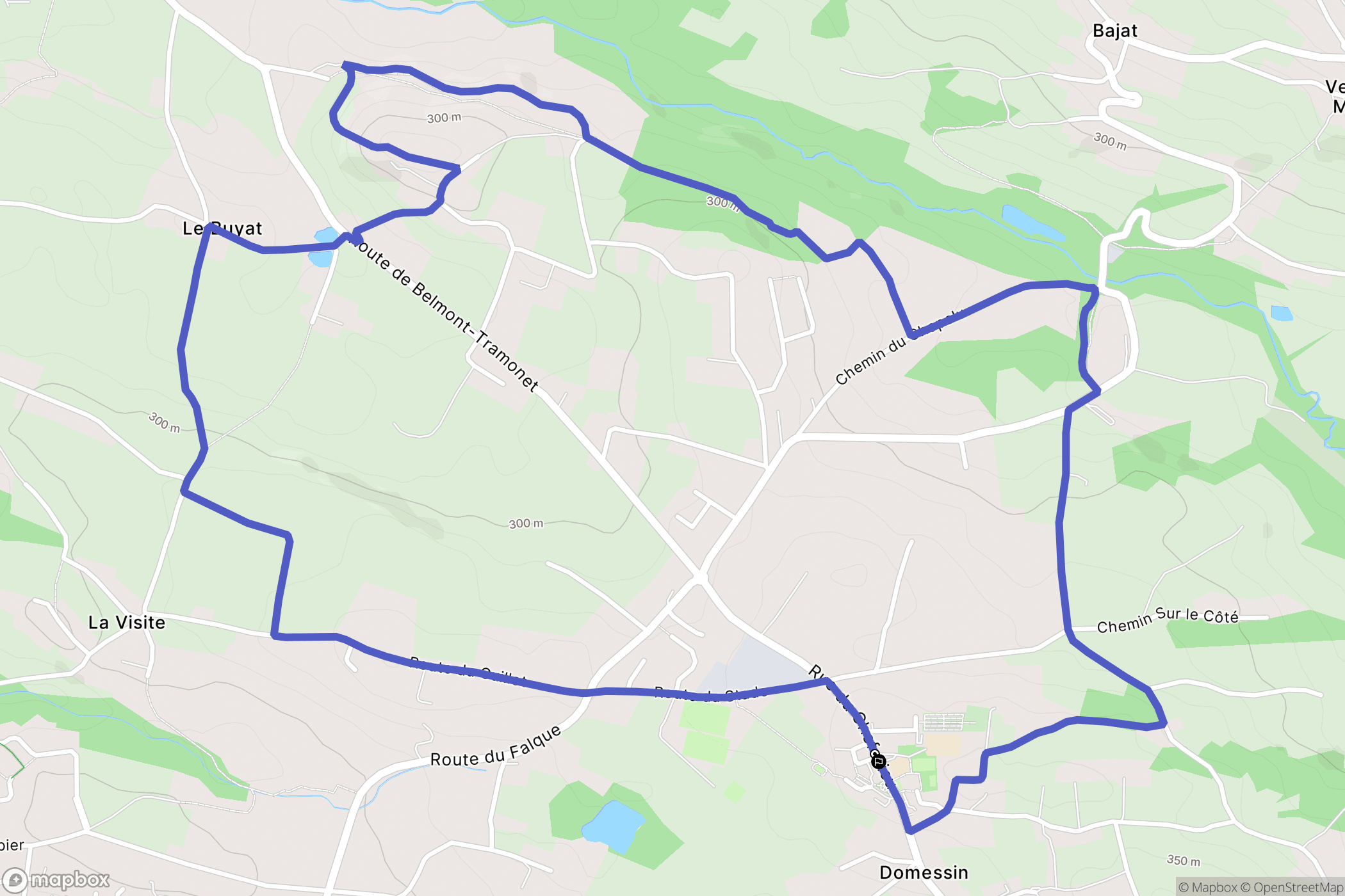 Domessin : carte du parcours de randonnée - France