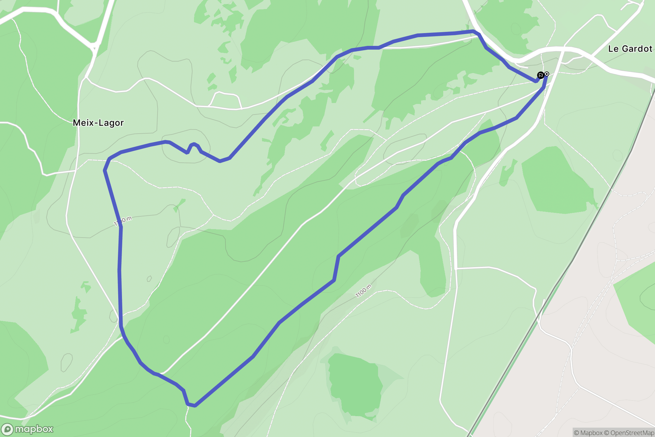 Montlebon : carte du parcours de randonnée - France