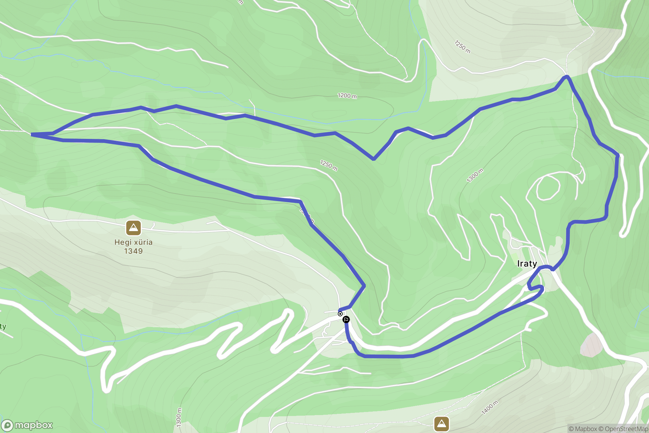 Larrau : carte du parcours de randonnée - France