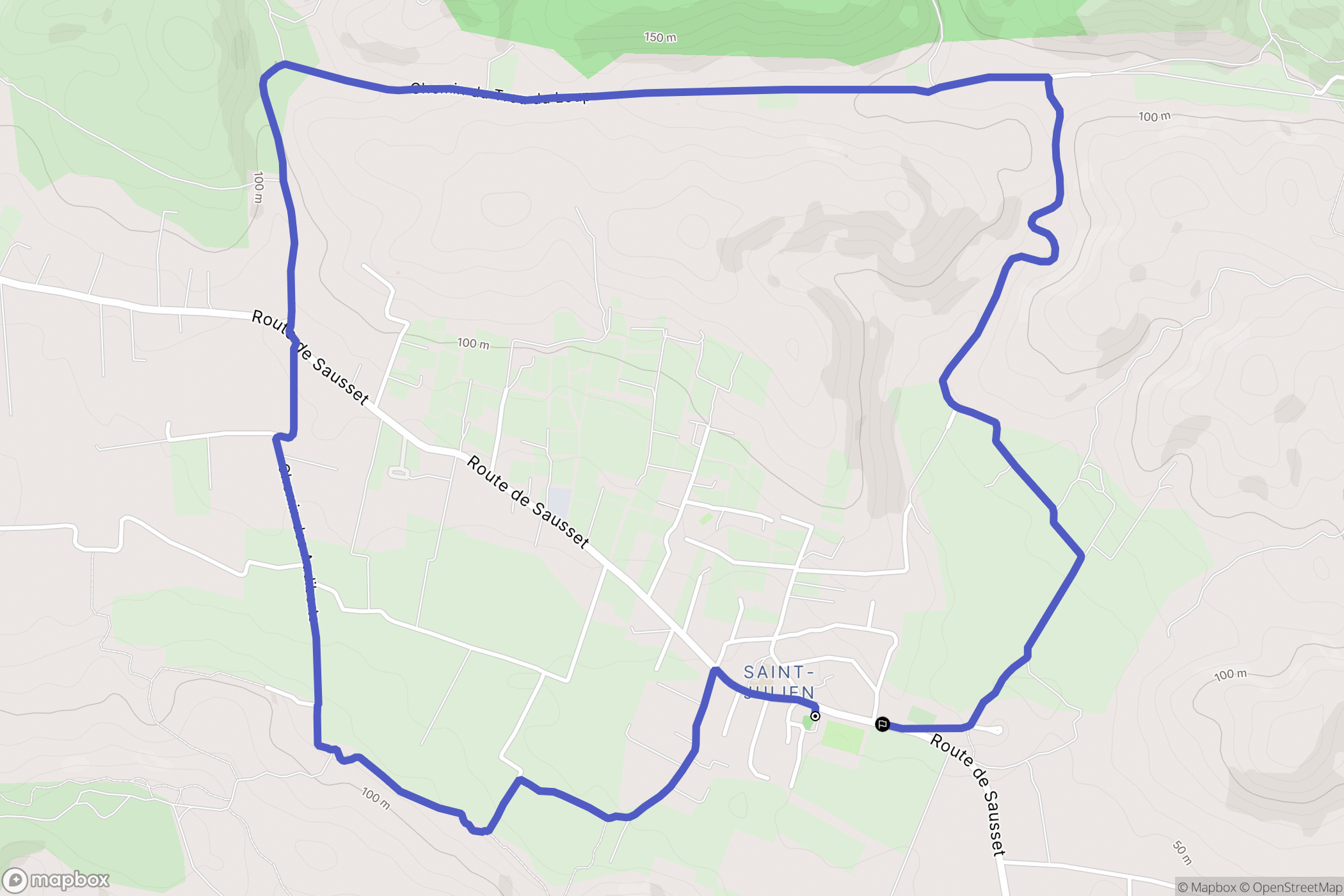 Martigues : carte du parcours de randonnée - France