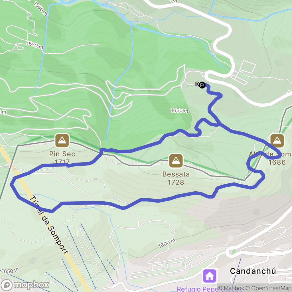 Urdos : carte du parcours de randonnée - France