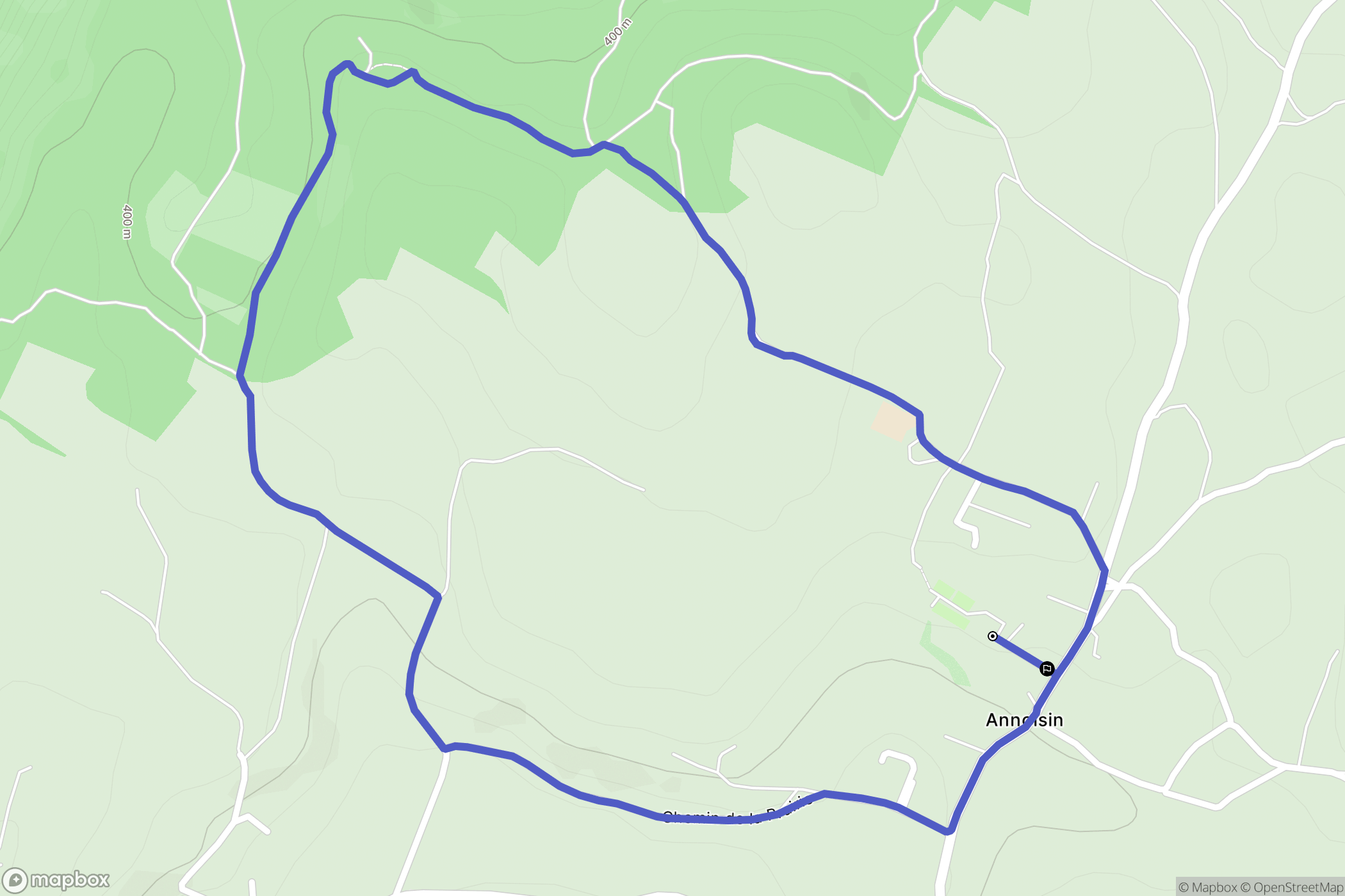 Annoisin-Chatelans : carte du parcours de randonnée - France
