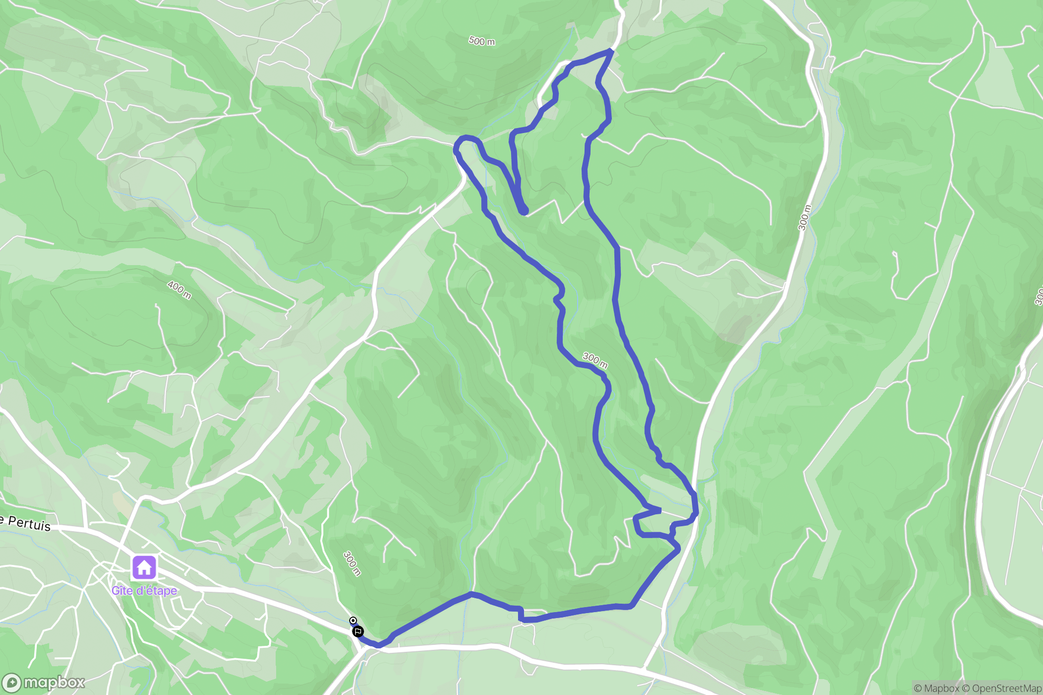 Mirabeau : carte du parcours de randonnée - France