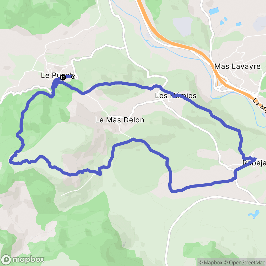 Le Puech : carte du parcours de randonnée - France