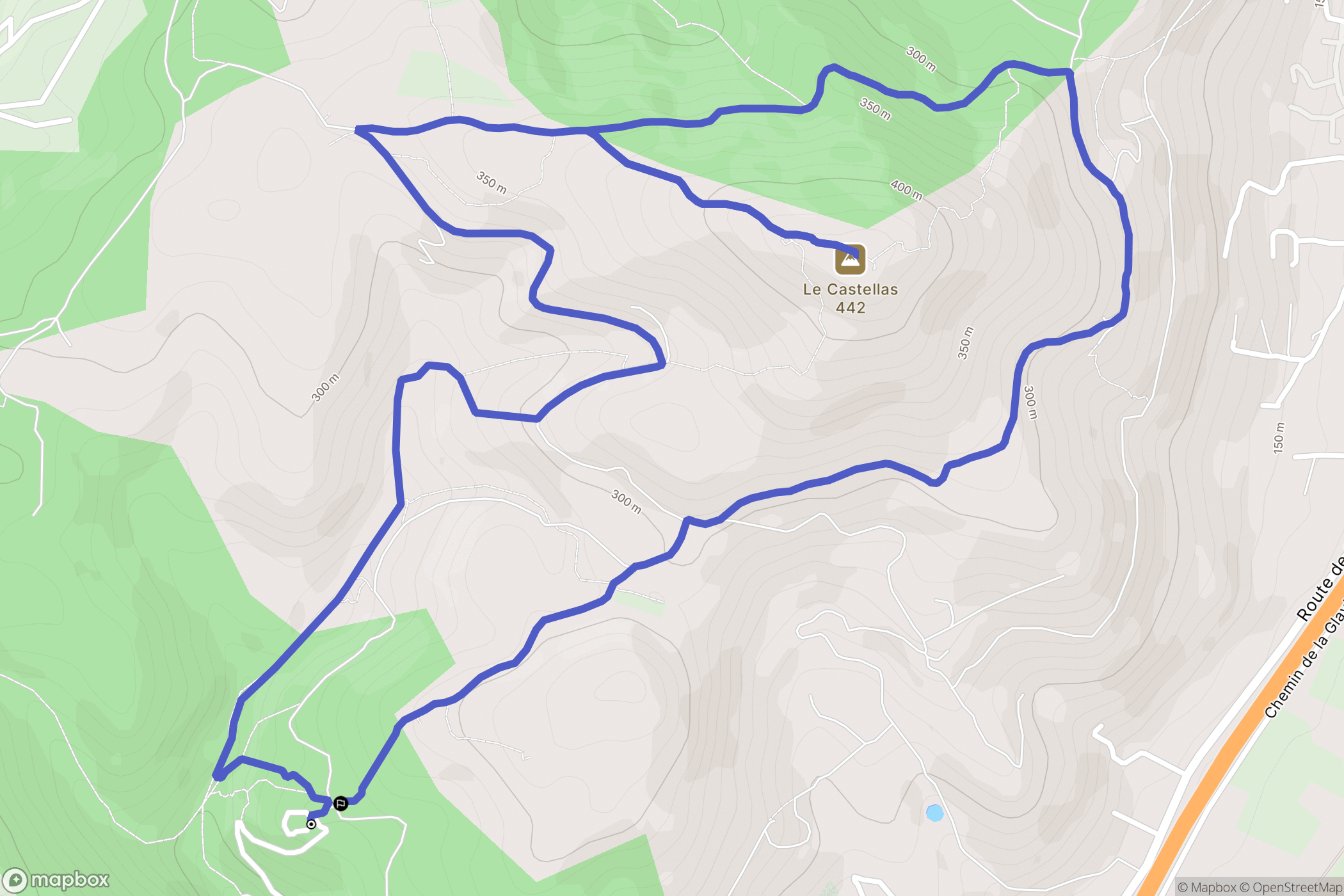 Solliès-Pont : carte du parcours de randonnée - France